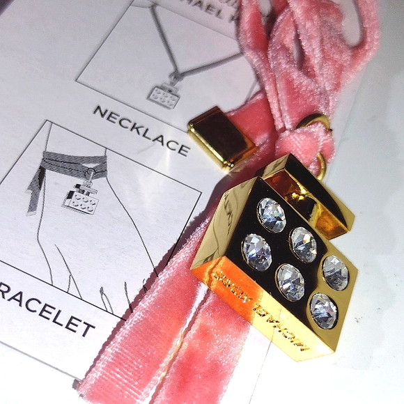 Michael Kors Very Hollywood Pink💕Velvet Choker/Bracelet NWT - Picture 7 of 15